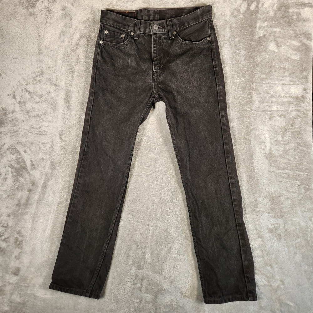 Levi's 505 Jeans Mens 30x29 Black Excellent Straight Leg Cotton Denim